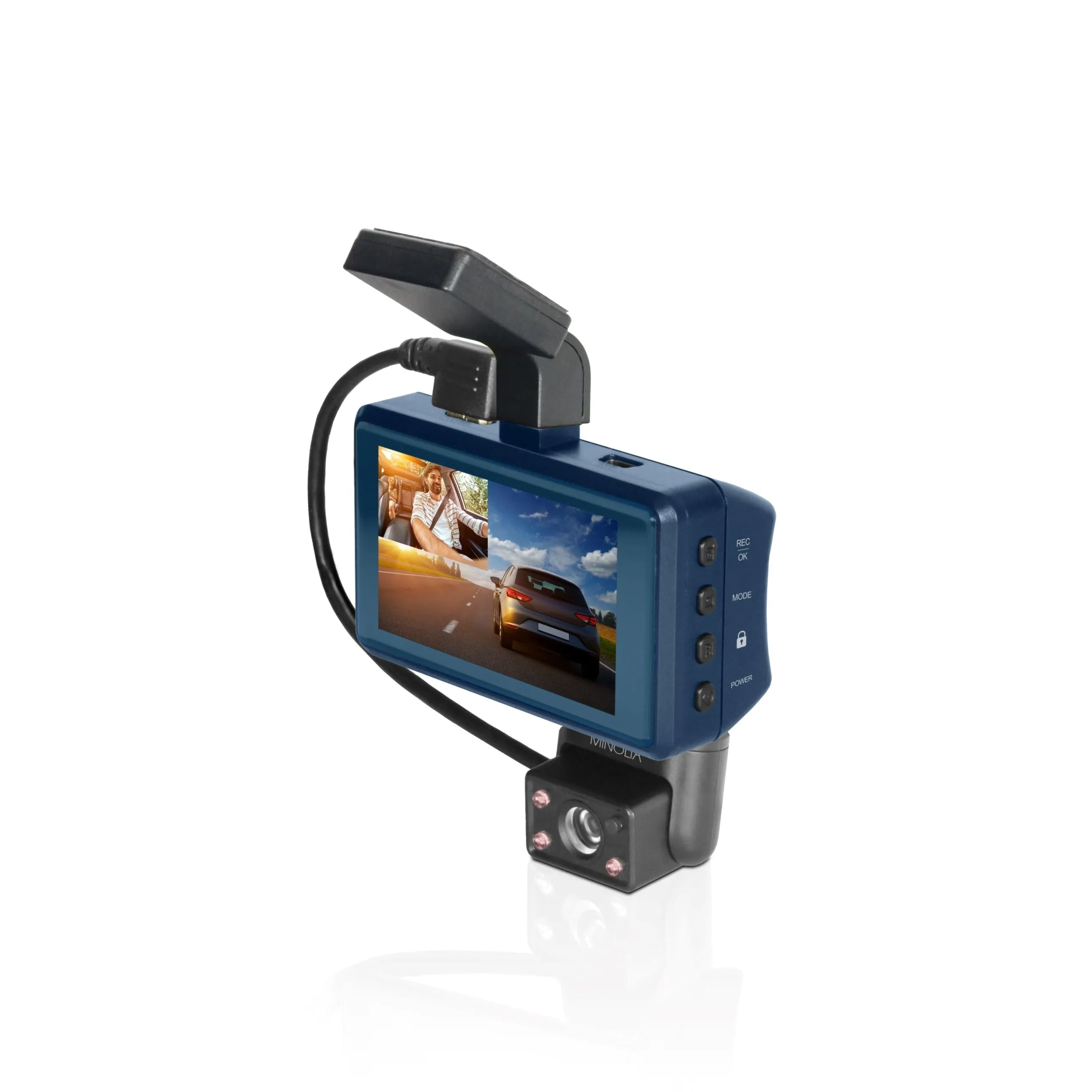 1080p HD Dash Camera with 3 Inch Screen and Interior Camera