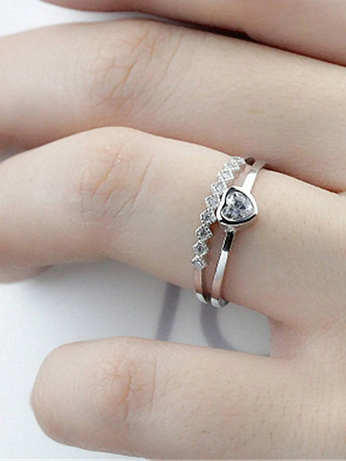 1pc Heart Decor Open Ring Minimalist Finger Ring For Everyday Wear