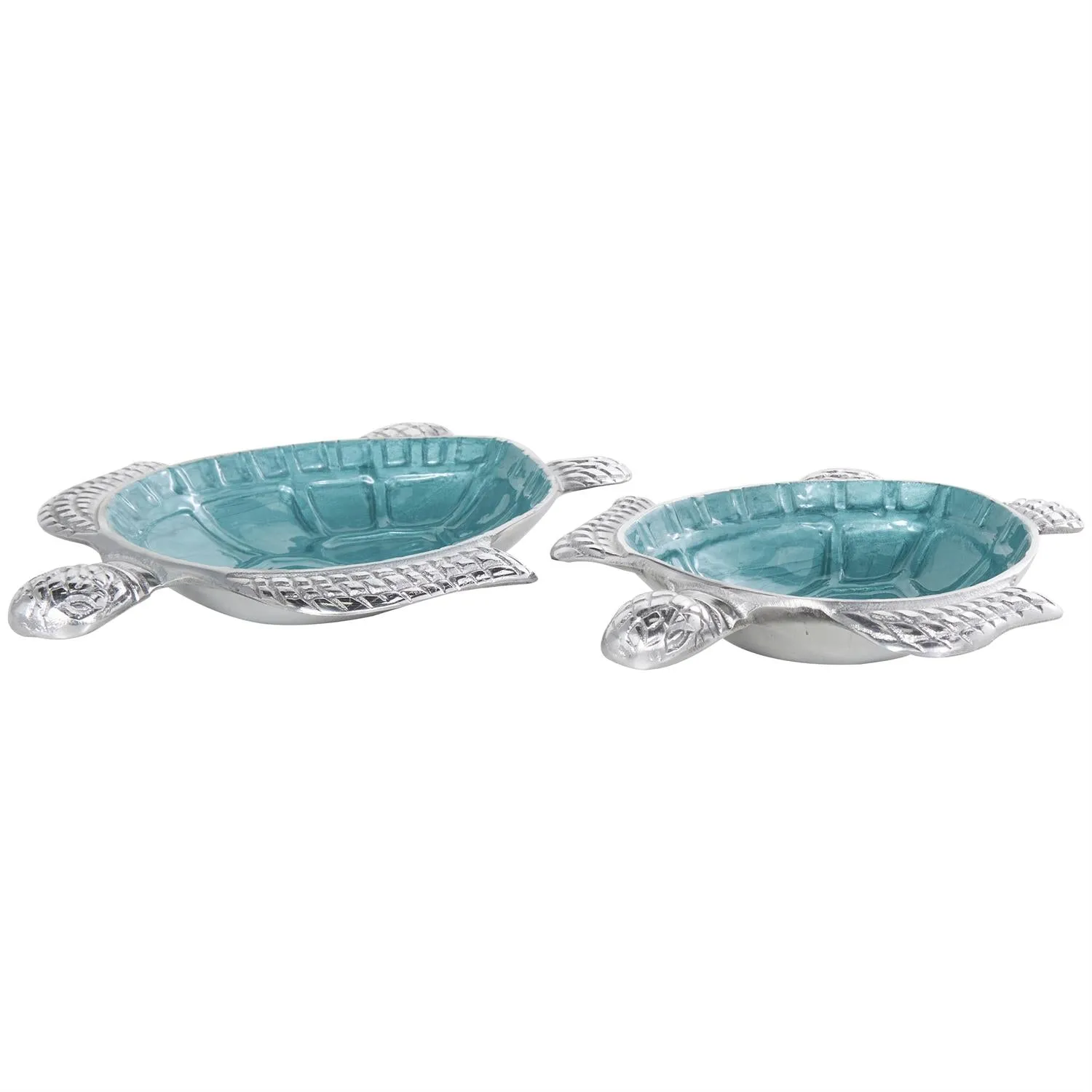 2pc Decorative Turtle Bowl Set in Teal