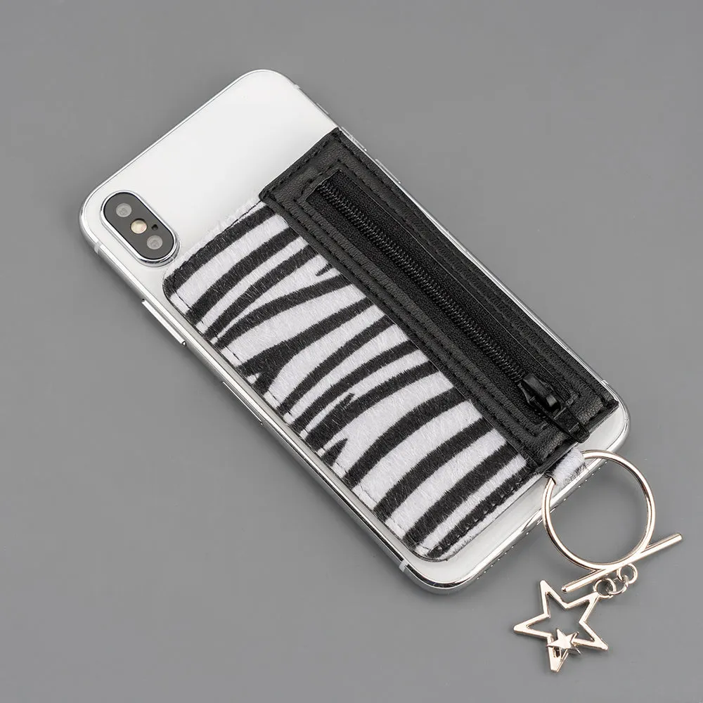 4Smarts DressUP Mobilholder m. Finger Ring & Kortholder - Zebra