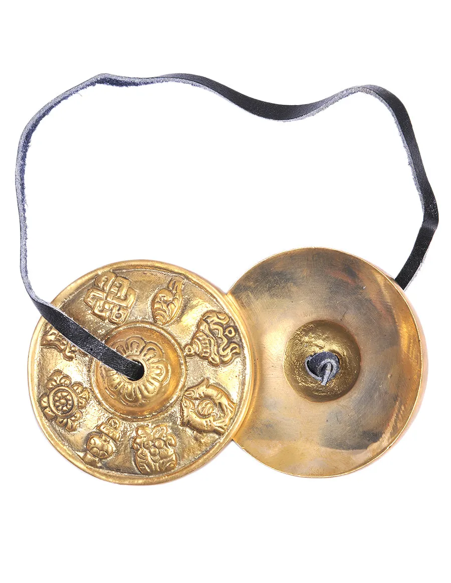 8 Auspicious Symbols Finger Cymbals Tibetan Tingsha