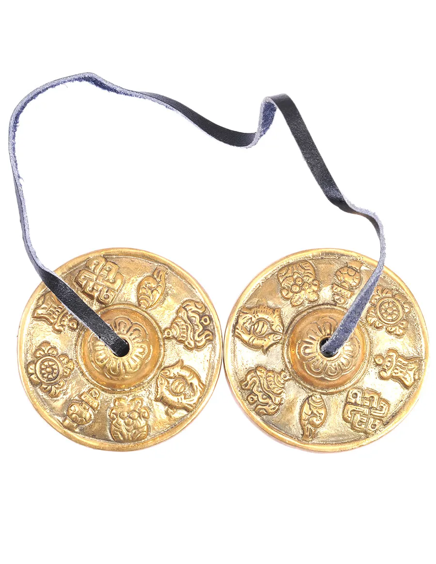 8 Auspicious Symbols Finger Cymbals Tibetan Tingsha