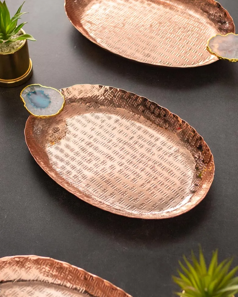 Agate Brass Decorative Tray