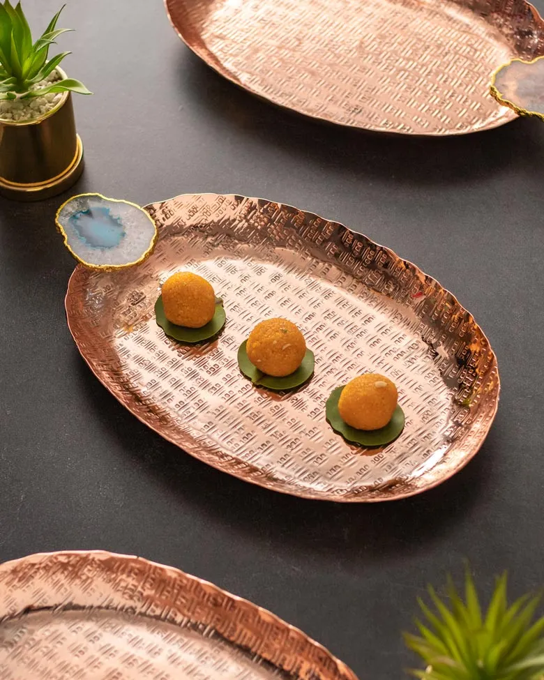 Agate Brass Decorative Tray