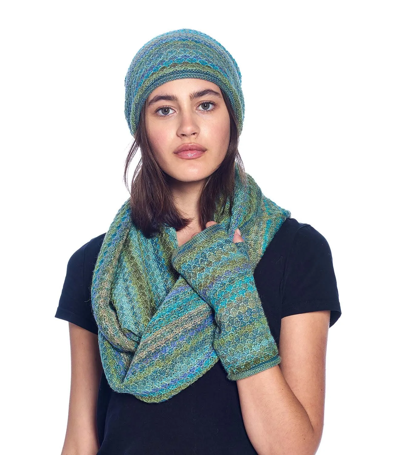 Alpaca Infinity Scarf - Printed - Seaweed