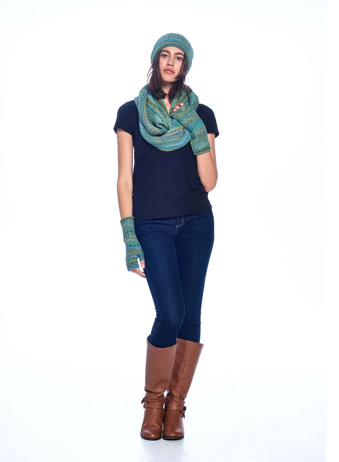 Alpaca Infinity Scarf - Printed - Seaweed