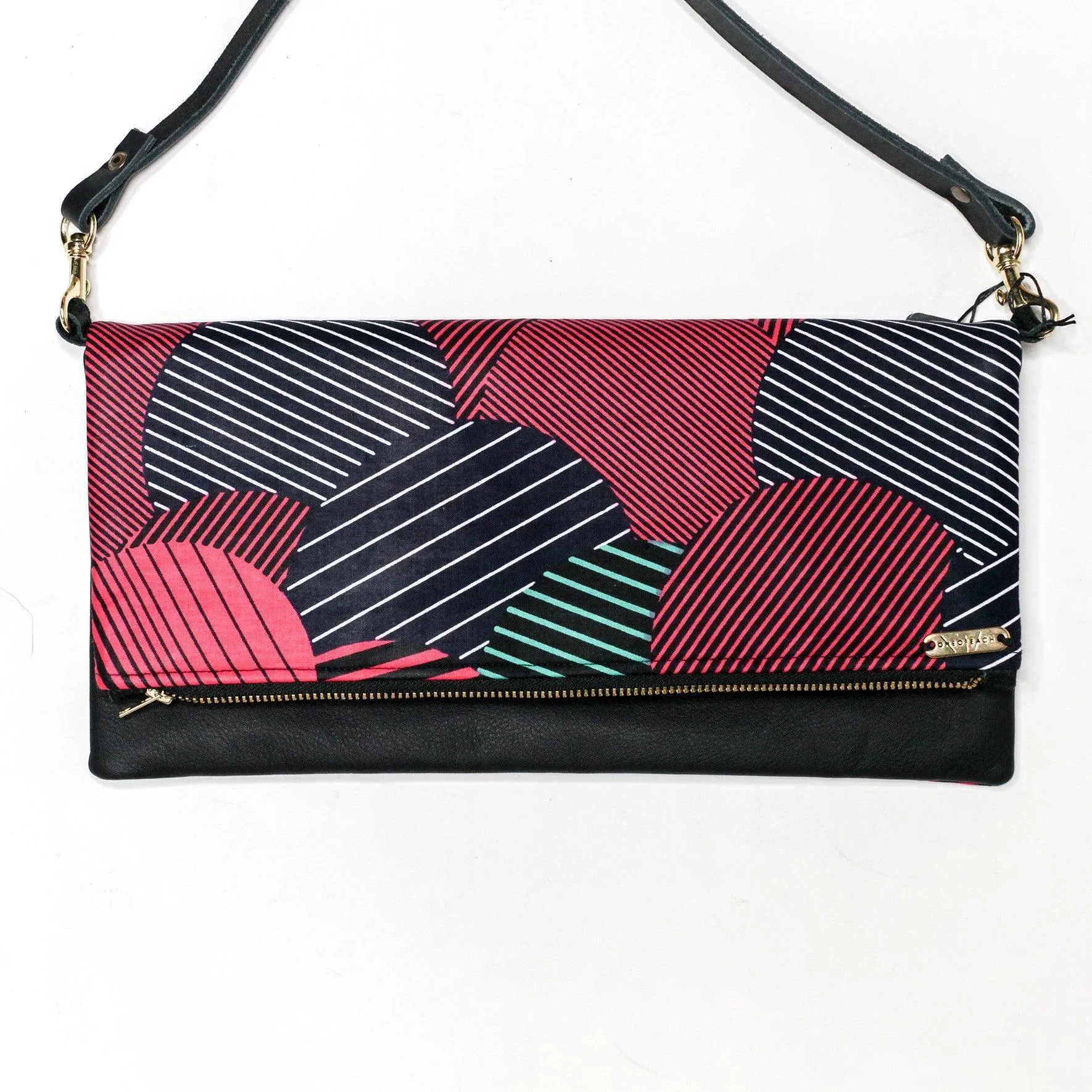 Ankara Clutch - Black Red Stripe