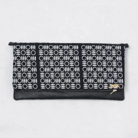 Ankara Clutch - Black White