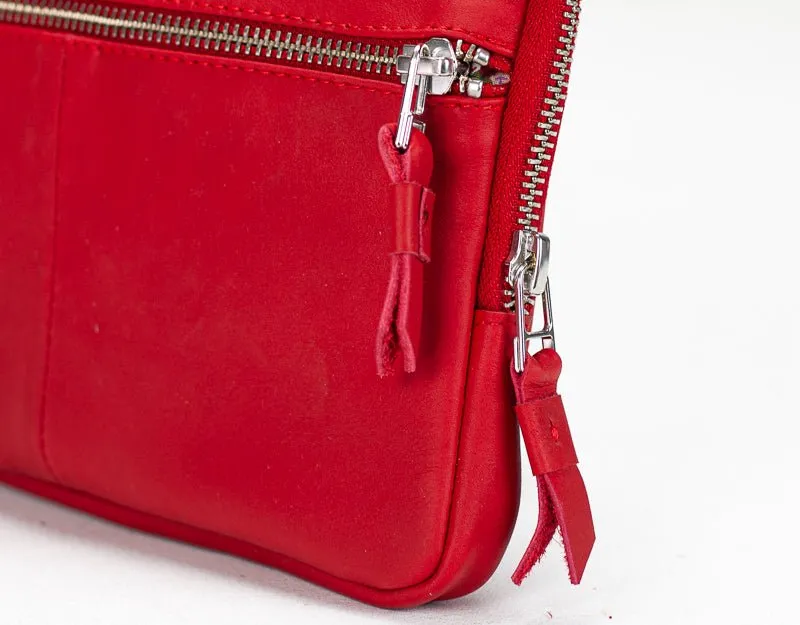 Antheia clutch wallet - Red leather