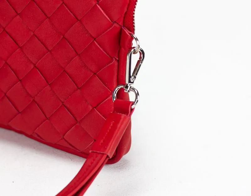 Antheia clutch wallet - Red leather