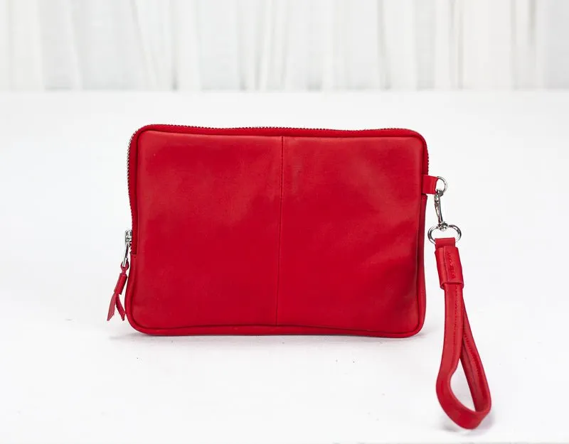 Antheia clutch wallet - Red leather