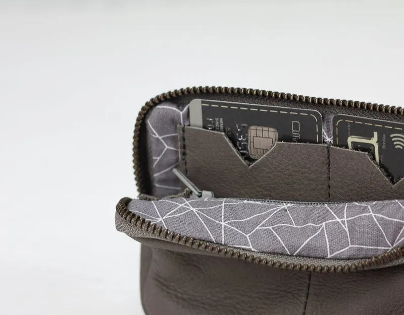 Antheia mini wallet - Grey leather