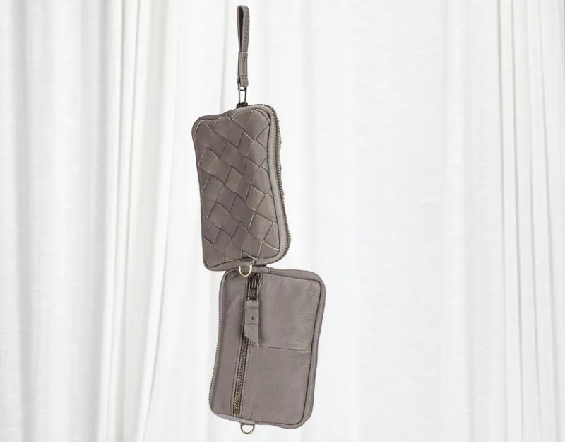 Antheia mini wallet - Grey leather