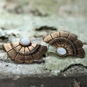 Antique Fan Shape Fusion Style Earring