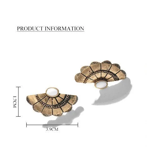 Antique Fan Shape Fusion Style Earring