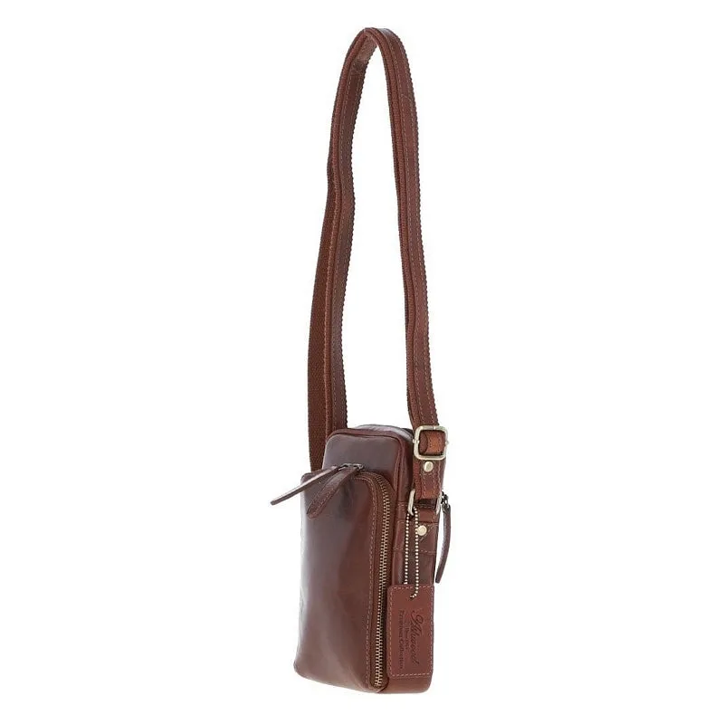 Ashwood Leather Crossbody Camera Bag in Chestnut