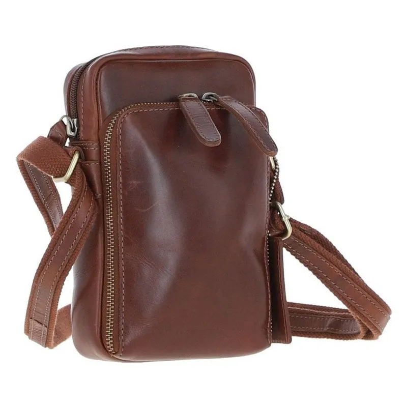 Ashwood Leather Crossbody Camera Bag in Chestnut