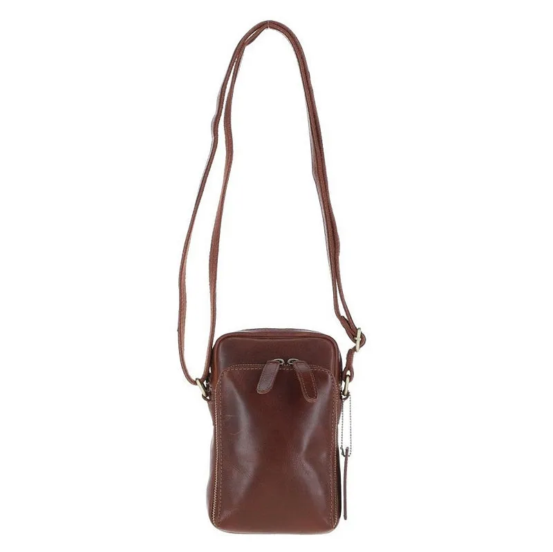 Ashwood Leather Crossbody Camera Bag in Chestnut