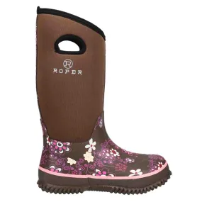 Barnyard 12 Inch Floral Round Toe Rain Boots