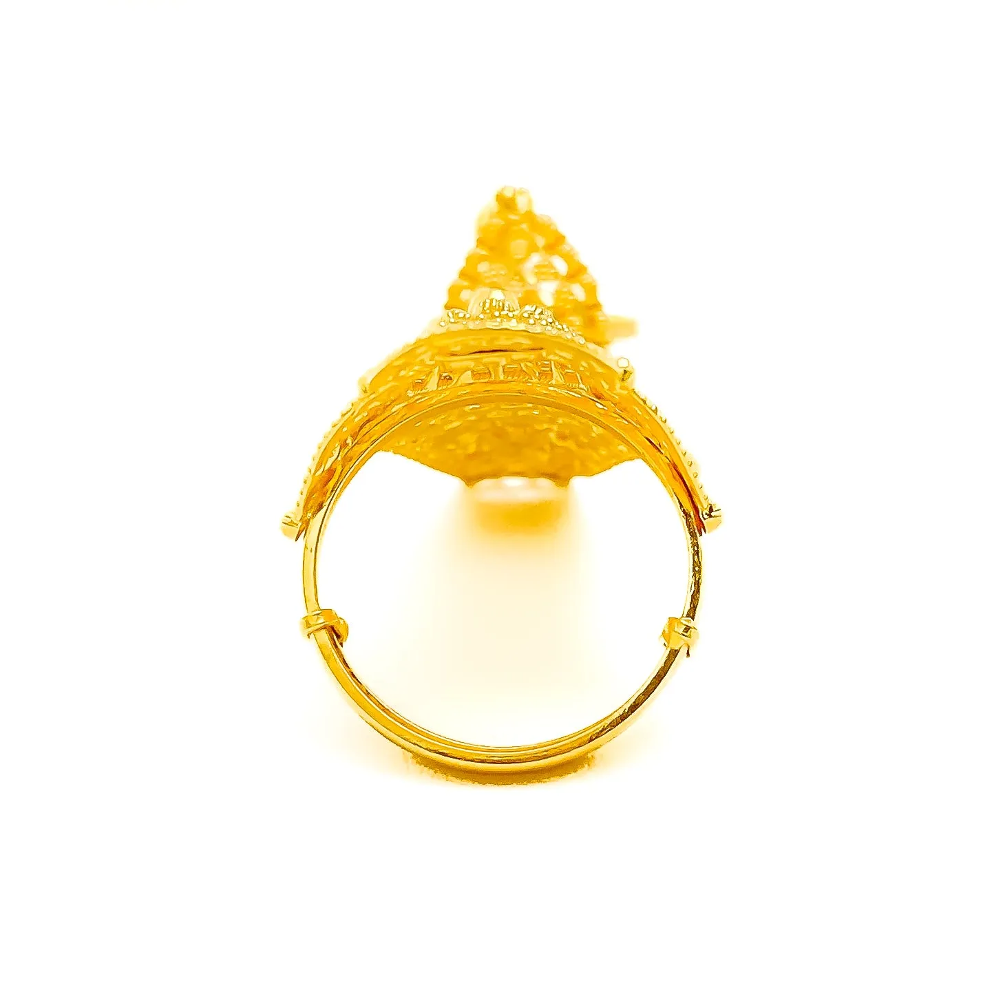 Beautiful Tasseled Drop 22k Overall Gold Finger Ring