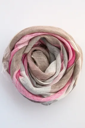 Big Stripe Linen Scarf