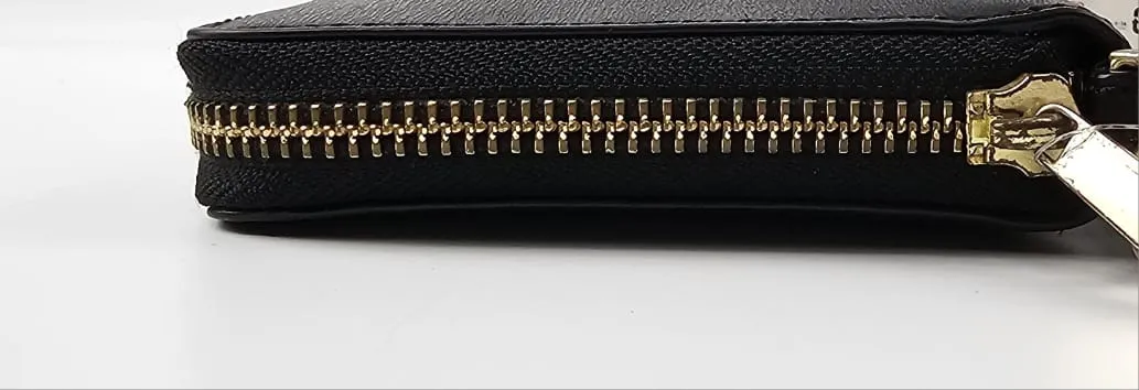 Black Parker Zip Continental Wallet