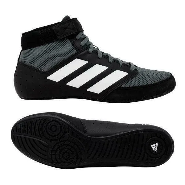 Black-White Adidas Mat Hog 2.0 Wrestling Boots