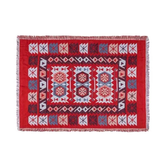 Boho Tassels Linen Decorative Throw Blanket