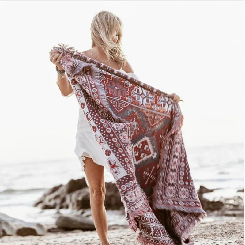 Boho Tassels Linen Decorative Throw Blanket