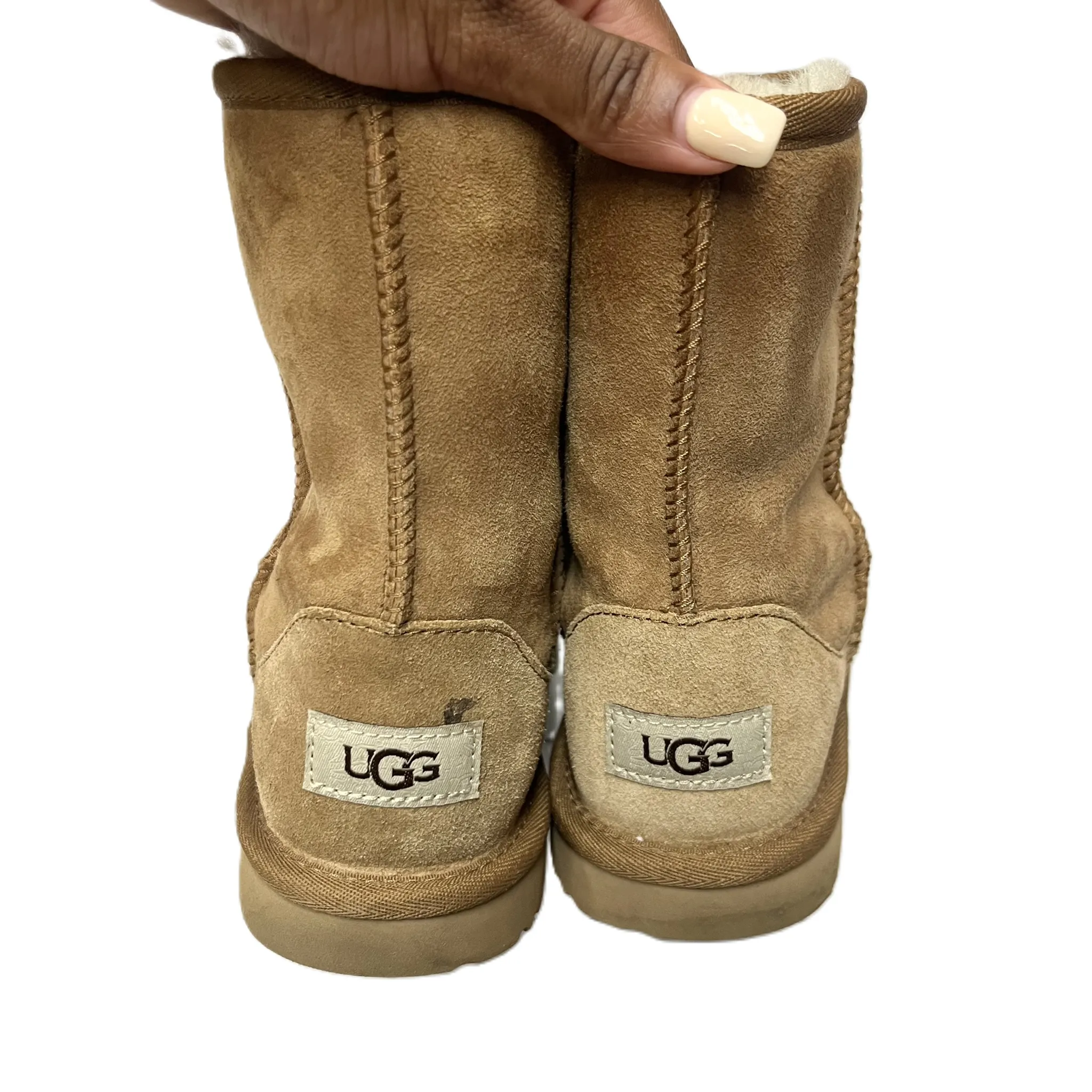 Boots Designer By Ugg In Tan, Size: 4