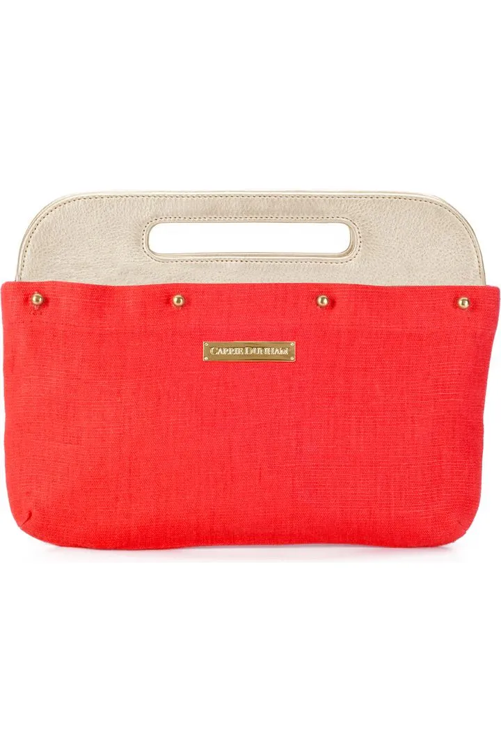 Bright Flame Linen Clutch Cover