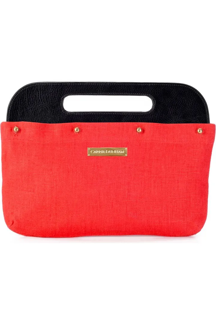 Bright Flame Linen Clutch Cover