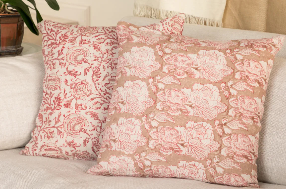 Cabbage Rose Decorative Pillow