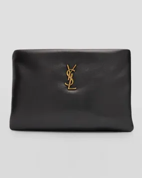 Calypso Small YSL Clutch Bag in Smooth Padded Leather