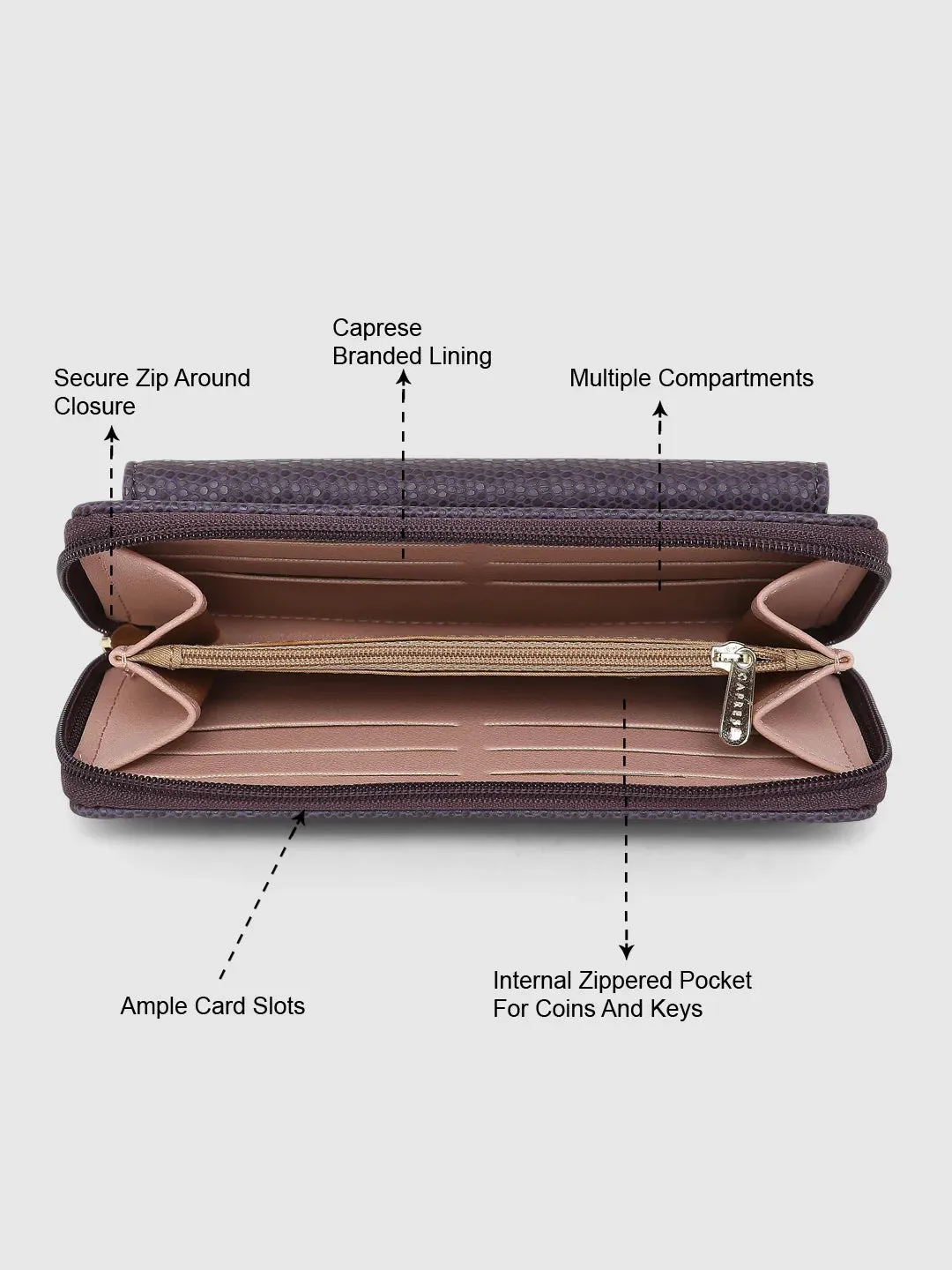 Caprese Ingrid Wallet Medium Plum