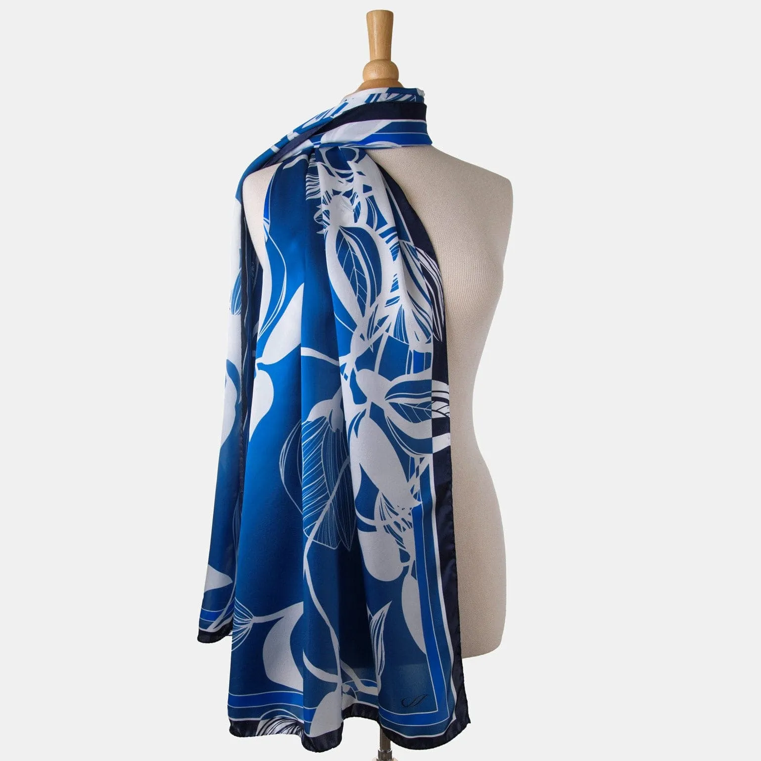 Cara - Silk Scarf/Shawl - Blue