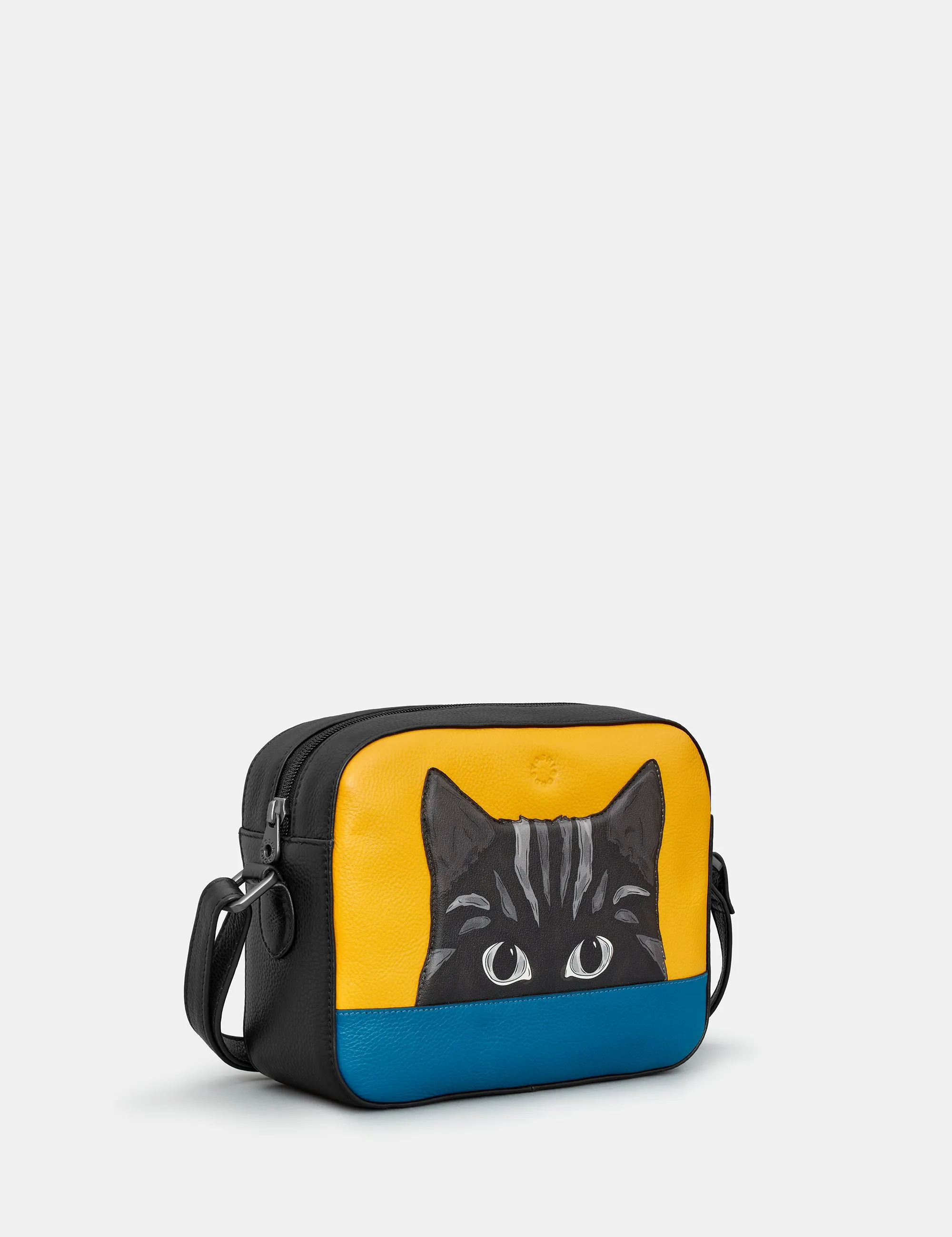 Cat Colour Block Leather Camera Bag