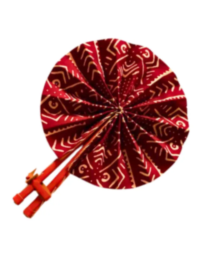 Christmas Red Ankara Print Fan