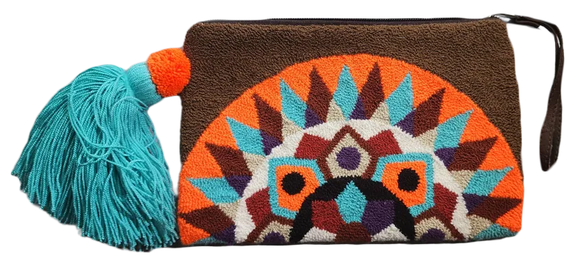 Clementine Handmade Wayuu Punch-needle Clutch