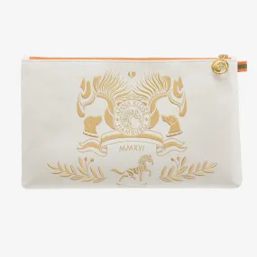 Clutch "Wellington Blond" with golden print