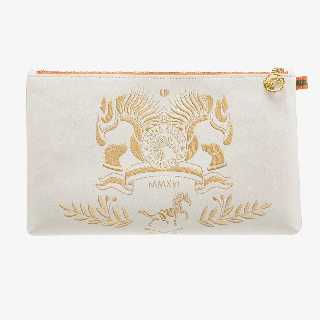 Clutch "Wellington Blond" with golden print