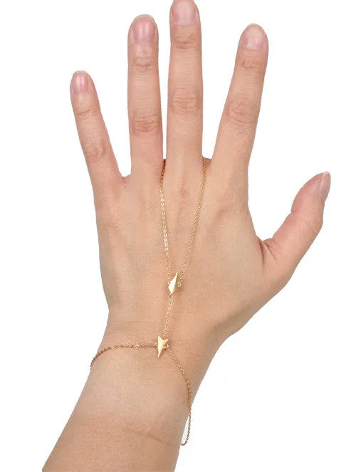 D'Arling Finger Bracelet, Matte Gold