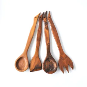 Decorative Hand carved  Kitchen spoons set