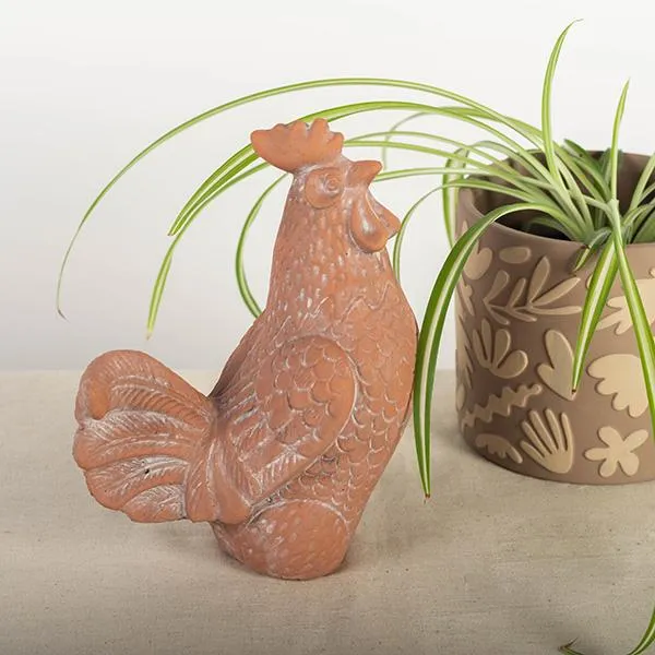 Decorative Rust Rooster Figurine