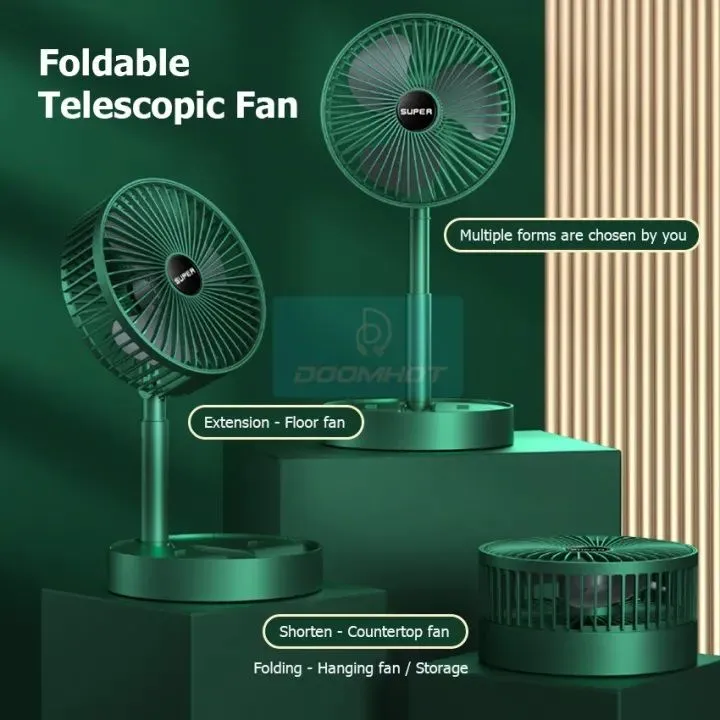 Desktop Foldable Fan Portable Household USB Rechargeable Retractable  Fan Electric Adjustable Low Noise Long Standby Fan -Random Color