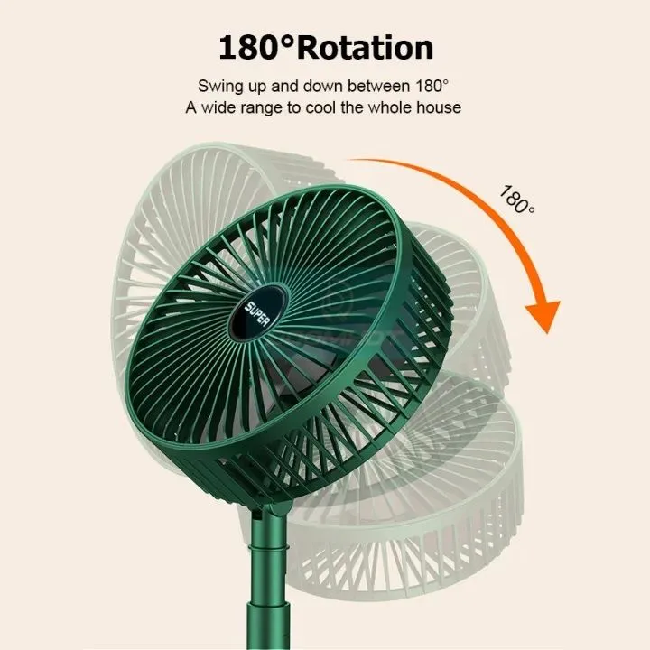 Desktop Foldable Fan Portable Household USB Rechargeable Retractable  Fan Electric Adjustable Low Noise Long Standby Fan -Random Color