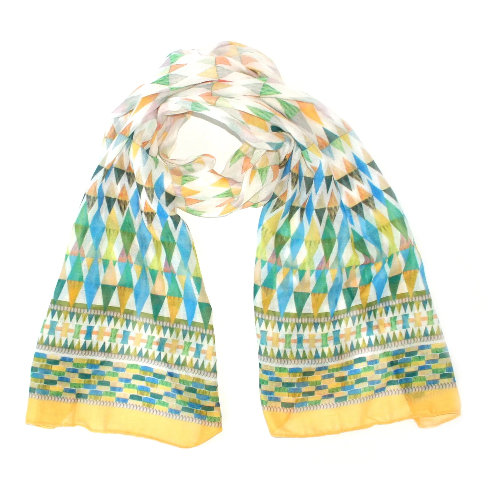 Diamond Pattern Scarf - Blue (50x180cm)