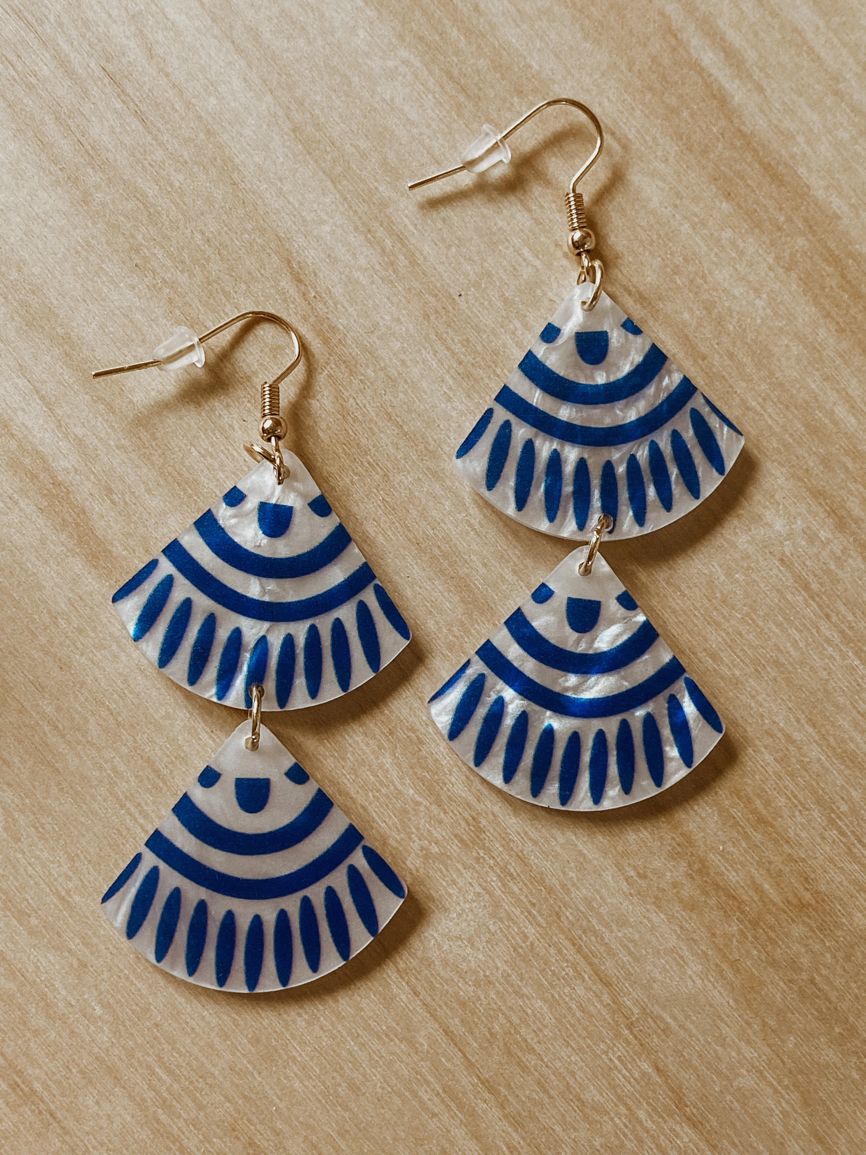 Double Fan Shape Earrings