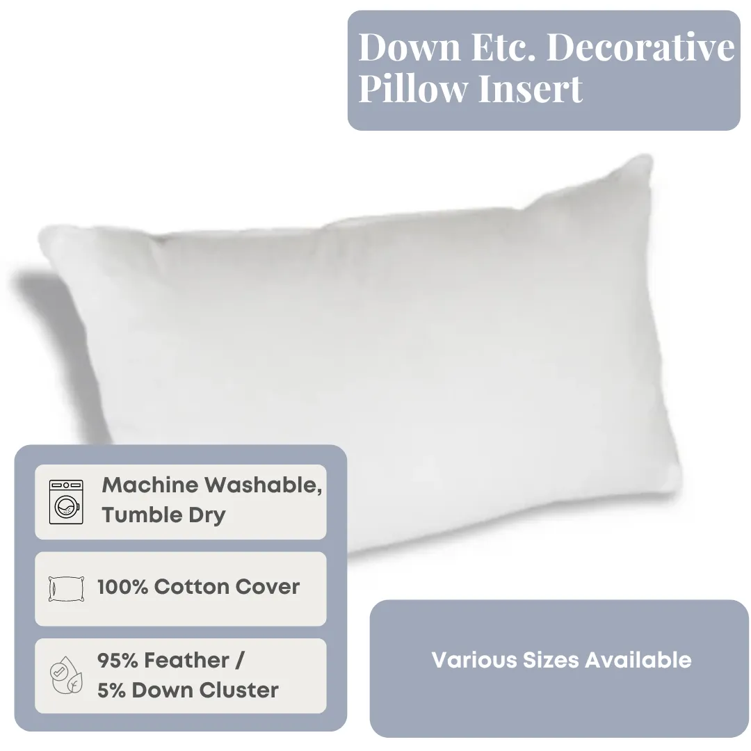 Down Etc. Decorative Pillow Insert | Rectangle