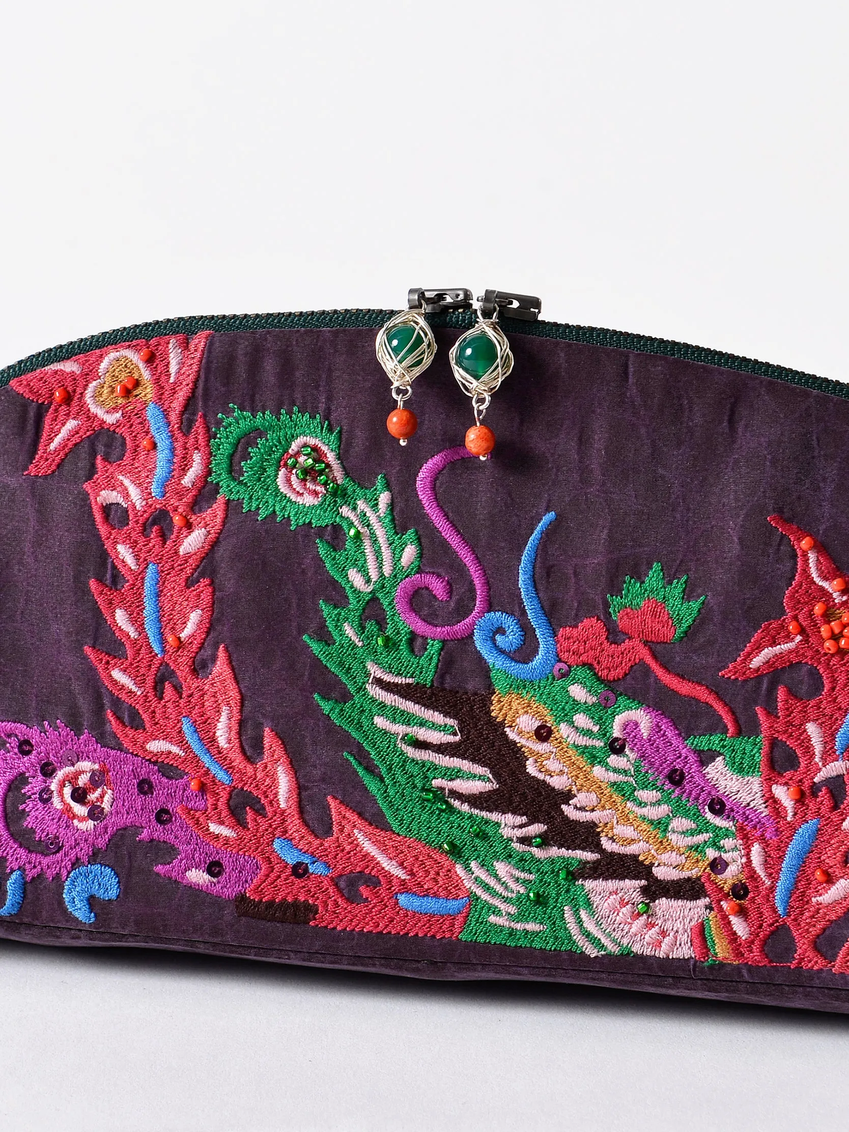 Embroidered Gambiered Guangdong Silk Clutch